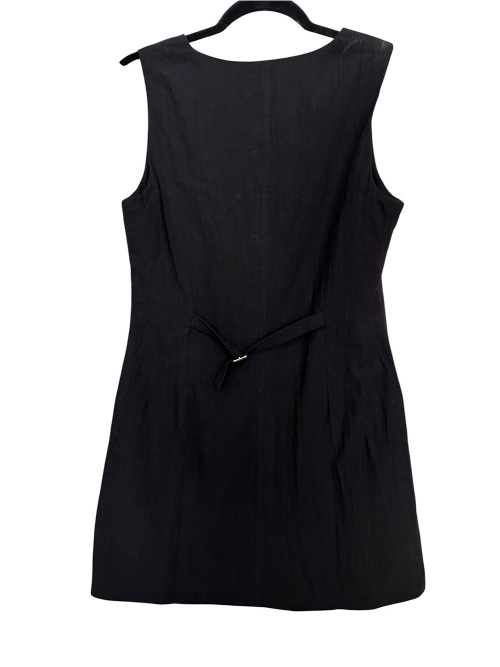 Commense Cotton Black Sleeveless Button-Front Mini Dress - Picture 4 of 8